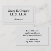 Einfache und einfache Advocate-Visitenkarte Visitenkarte (Vorne/Hinten)