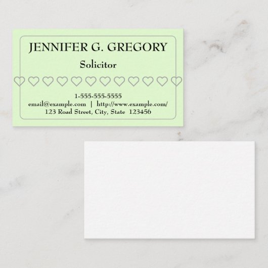 Einfache und einfache Anwaltskarte Visitenkarte (Vorne/Hinten)