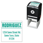 Einfache und einfache Familienname und -adresse Permastempel (Beispiel)