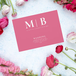 Einfache und einfache Monogramm Rosa Keine Eltern  Einladung