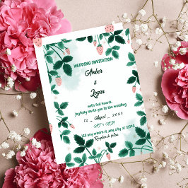 Einfache und elegant strawberry wedding einladung