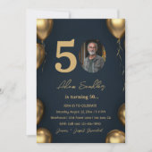 Einfache und elegante 50. Geburtstagsparty Einladung (Vorderseite)