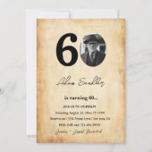 Einfache und elegante 60. Geburtstagsparty Einladung (Vorderseite)