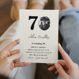 Einfache und elegante 70. Geburtstagsparty Canva Einladung