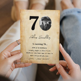 Einfache und elegante 70. Geburtstagsparty Einladung