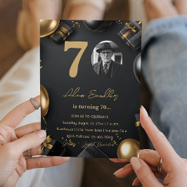 Einfache und elegante 70. Geburtstagsparty Einladung