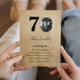 Einfache und elegante 70. Geburtstagsparty Rustika Einladung