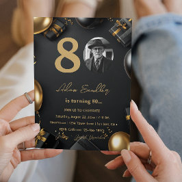 Einfache und elegante 80. Geburtstagsparty 1 Einladung