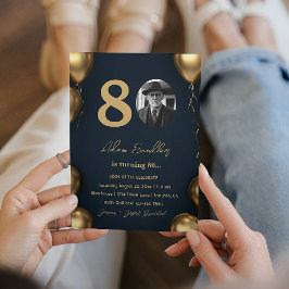 Einfache und elegante 80. Geburtstagsparty Einladung