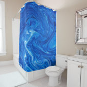 Einfache und elegante Abstrakte Artwork aus blauem Duschvorhang (Beispiel)