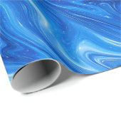 Einfache und elegante Abstrakte Artwork aus blauem Geschenkpapier (Rolleneckpunkt)