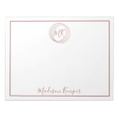 Einfache und elegante Abstrakte Rose Gold Circles Notizblock (Vorderseite)