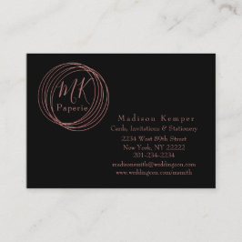 Einfache und elegante Abstrakte Rose Gold Circles Telefonnummerkarte