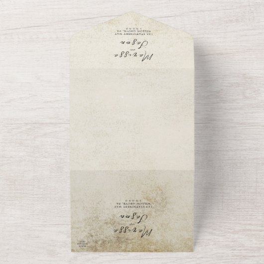 Einfache und elegante Alt Paper Wedding All In One Einladung (Außenbereich)