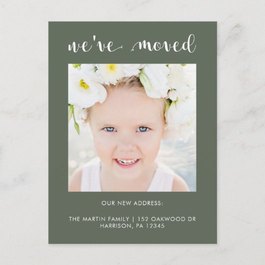 Einfache und elegante Änderung des Fotos Ankündigungspostkarte (Vorderseite)