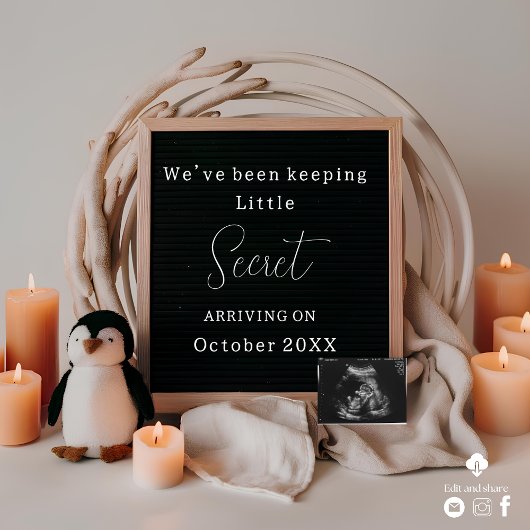 Einfache und elegante Ankündigung einer Schwangers