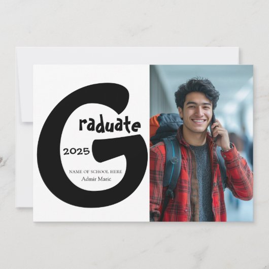 Einfache und elegante Ankündigung eines Abschlusse (Vorderseite)