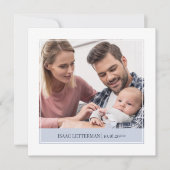 Einfache und elegante Baby Boy 3 Foto Birth Ankündigung (Vorderseite)