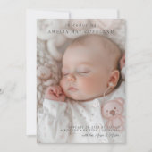 Einfache und elegante Baby Foto Birth Ankündigung (Vorderseite)