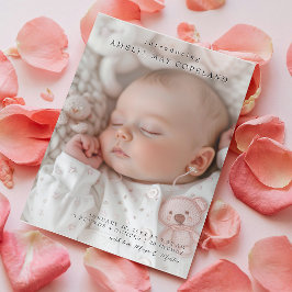 Einfache und elegante Baby Foto Birth Ankündigung