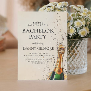Einfache und elegante Bachelor Party Einladung