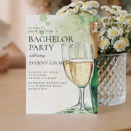 Einfache und elegante Bachelor Party Einladung