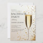 Einfache und elegante Bachelor Party Einladung (Vorderseite)