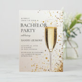 Einfache und elegante Bachelor Party Einladung (Stehend Vorderseite)