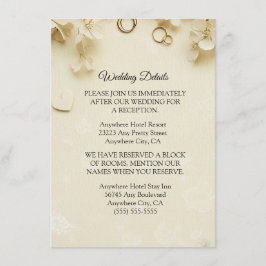 Einfache und elegante Beige Hochzeitskarte Begleitkarte