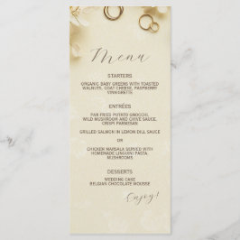 Einfache und elegante Beige Wedding Menükarte