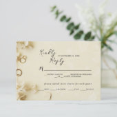 Einfache und elegante Beige Wedding Response Card RSVP Karte (Stehend Vorderseite)