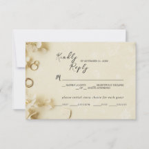 Einfache und elegante Beige Wedding Response Card
