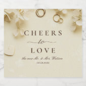 Einfache und elegante Beige Wedding Schaumweinetikett (Einzelnes Label)