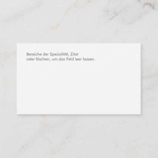 Einfache und elegante berufliche Psychiater Visitenkarte (Rückseite)