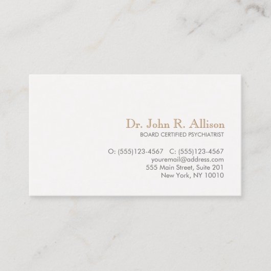 Einfache und elegante Berufliche Psychiater Visitenkarte (Vorderseite)