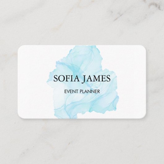 Einfache und elegante Black and Blue Visitenkarte (Vorderseite)