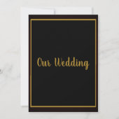 Einfache und elegante Black Gold Border Wedding Einladung (Vorderseite)