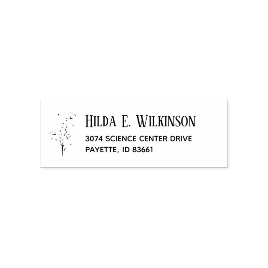 Einfache und elegante Blätter mit Blumenbezeichnun Permastempel (Design)