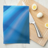 Einfache und elegante Blaue Abstrakte Waves Streif Geschirrtuch (Viertel Falte)