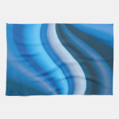Einfache und elegante Blaue Abstrakte Waves Streif Geschirrtuch (Horizontal)
