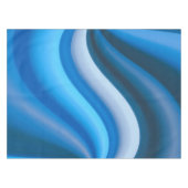 Einfache und elegante Blaue Abstrakte Waves Streif Tischdecke (Vorderseite (Horizontal))