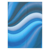 Einfache und elegante Blaue Abstrakte Waves Streif Tischdecke (Vorderseite)