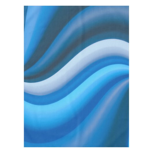Einfache und elegante Blaue Abstrakte Waves Streif Tischdecke (Vorderseite)