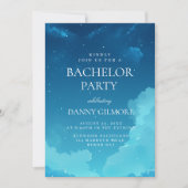 Einfache und elegante Blue Bachelor Party Einladung (Vorderseite)