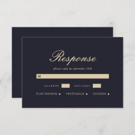 Einfache und elegante Blue Wedding RSVP Card