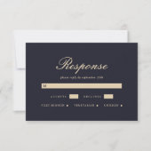 Einfache und elegante Blue Wedding RSVP Card Karte (Vorderseite)