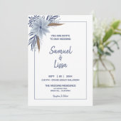 Einfache und elegante Blumen-Hochzeit Einladung (Stehend Vorderseite)