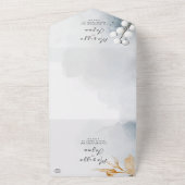 Einfache und elegante Blumenhochzeit All In One Einladung (Außenbereich)