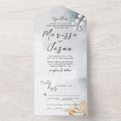 Einfache und elegante Blumenhochzeit All In One Einladung (Innen Boden)