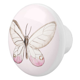 Einfache und elegante Blush-Butterfly-Keramik Keramikknauf